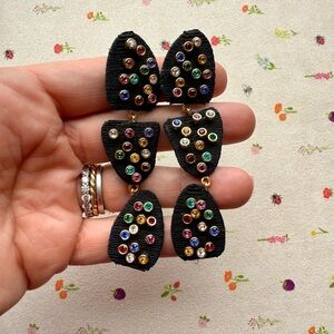 Tuckernuck Black Callan Earrings with Multicolored Gemstones